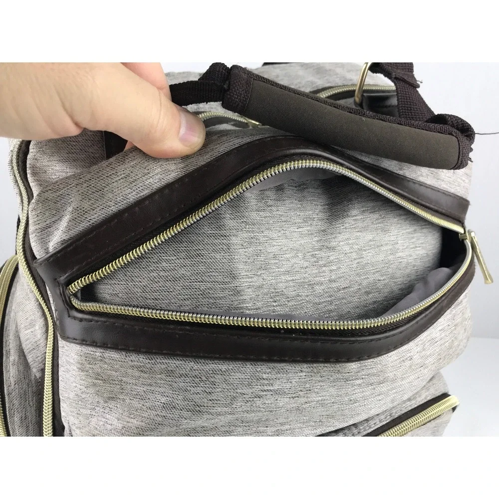 Ergobaby Babyboom Diaper Backpack Gray Insulated‎ Pockets Travel Bag